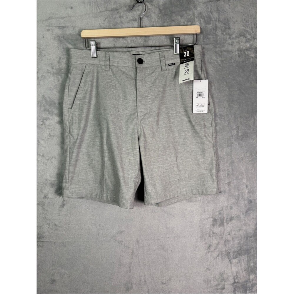 NWT New Hurley H20-Dri Gray Athletic Shorts Size 30